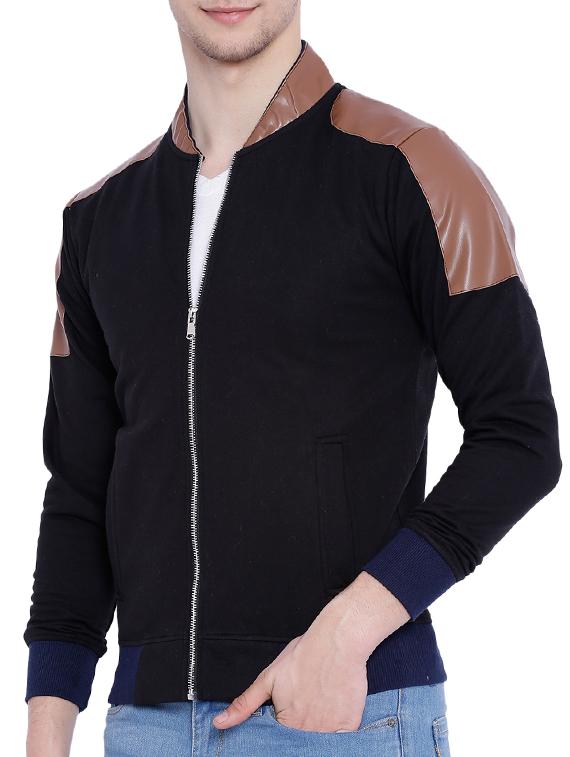 black cotton bomber jacket - 12268727 - Zoom Image - 2