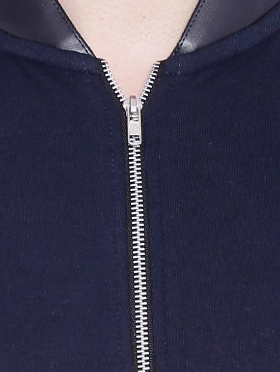 blue cotton bomber jacket - 12268728 - Zoom Image - 4