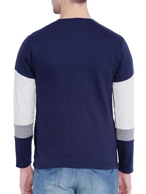 blue color block casual jacket - 12268729 - Standard Image - 3