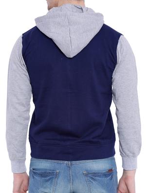 blue color block casual jacket - 12268736 - Standard Image - 3