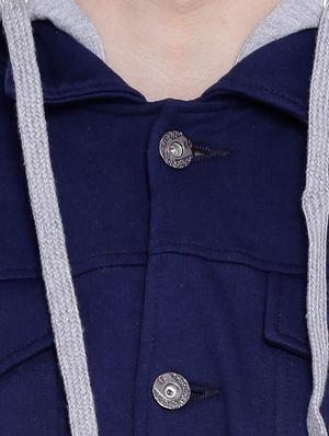 blue color block casual jacket - 12268736 - Standard Image - 4
