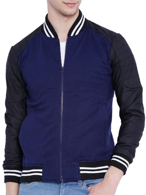 blue cotton bomber jacket - 12268738 - Zoom Image - 1
