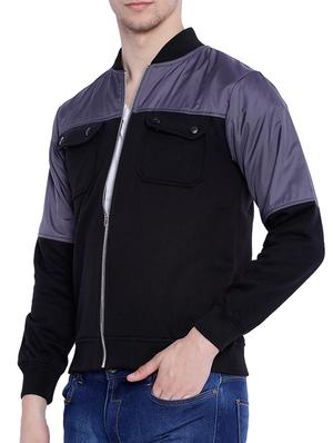 black color block casual jacket - 12268740 - Standard Image - 2
