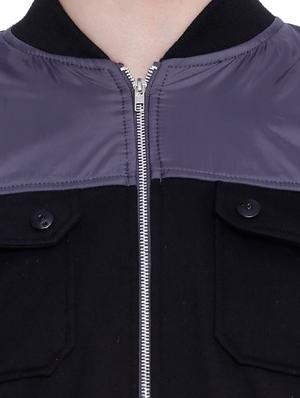 black color block casual jacket - 12268740 - Standard Image - 4