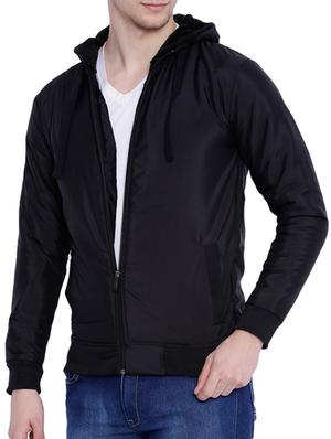 black solid casual jacket - 12268749 - Standard Image - 2