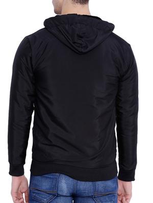 black solid casual jacket - 12268749 - Standard Image - 3