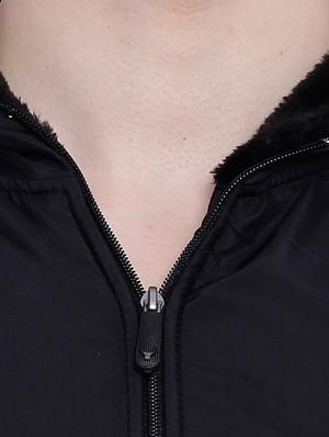 black solid casual jacket - 12268749 - Standard Image - 4
