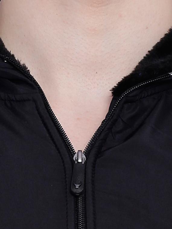 black solid casual jacket - 12268749 - Zoom Image - 4