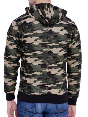 green camouflage print casual jacket - 12268750 - Standard Image - 3