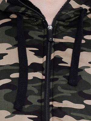 green camouflage print casual jacket - 12268750 - Standard Image - 4