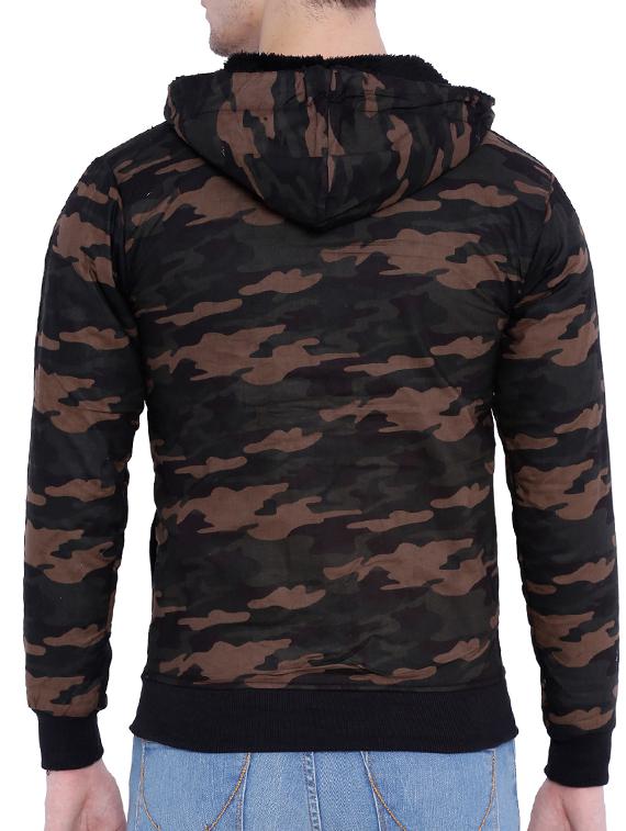 beige camouflage printed casual jacket - 12268753 - Zoom Image - 3