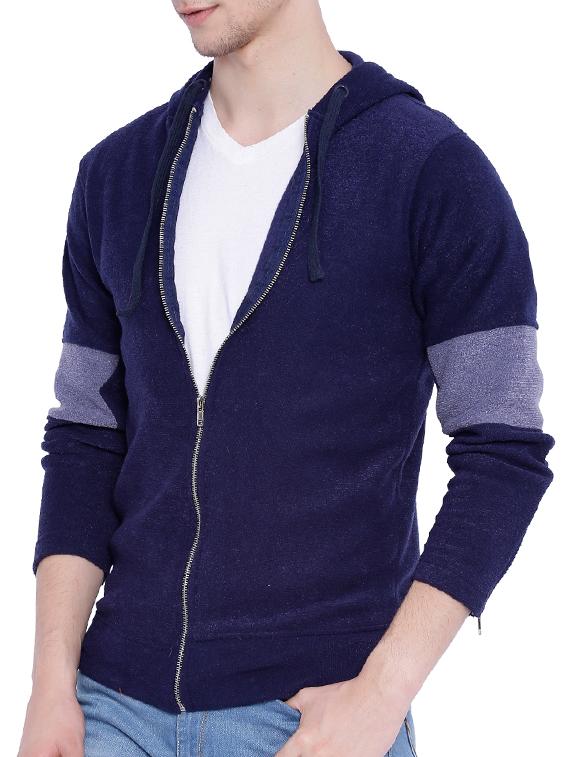 navy blue color block sweatshirt - 12268757 - Zoom Image - 2