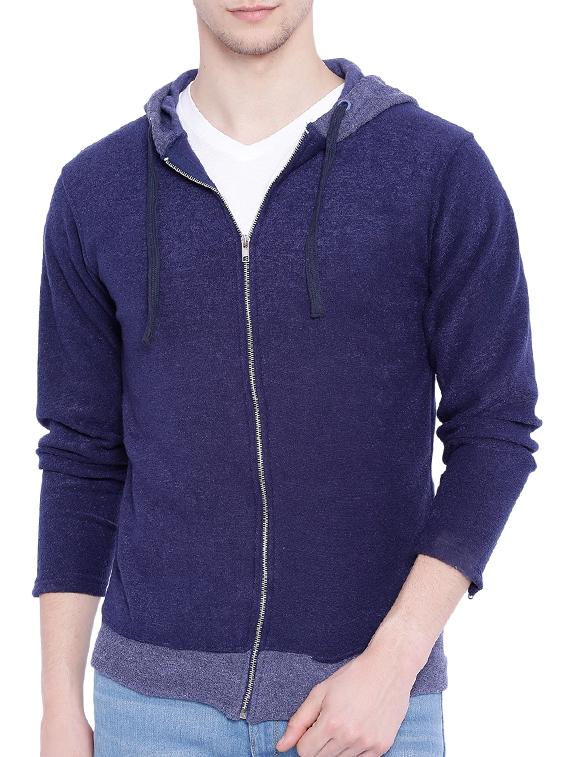solid navy blue cotton sweatshirt - 12268761 - Zoom Image - 1