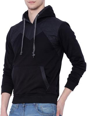 black colour block cotton sweatshirt - 12268763 - Standard Image - 2