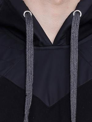 black colour block cotton sweatshirt - 12268763 - Standard Image - 4