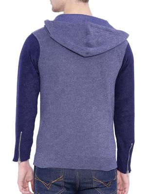 blue colour block cotton sweatshirt - 12268767 - Standard Image - 3