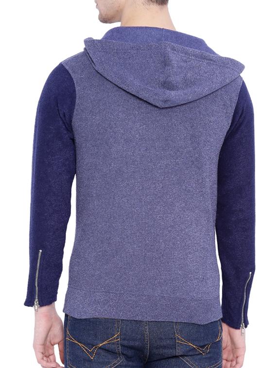 blue colour block cotton sweatshirt - 12268767 - Zoom Image - 3