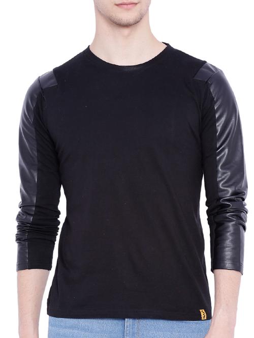 solid black cotton t-shirt - 12268773 - Very Small Image - 1
