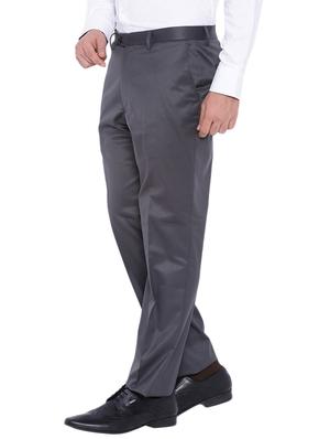 grey polyester flat front trousers formal - 12269059 - Standard Image - 2