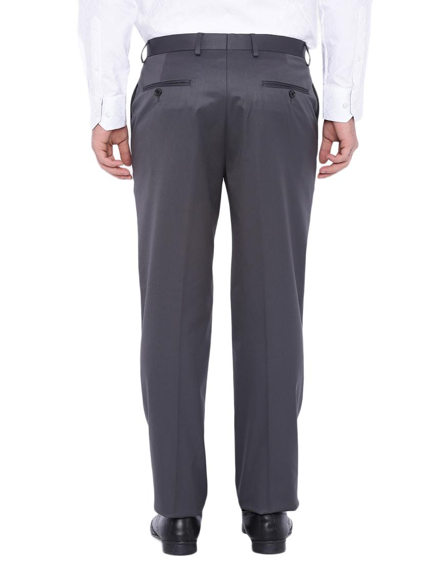 grey polyester flat front trousers formal - 12269059 - Zoom Image - 3