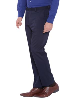 navy blue wool flat front trousers formal - 12269070 - Standard Image - 2