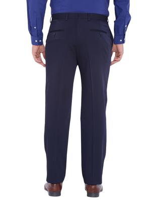 navy blue wool flat front trousers formal - 12269070 - Standard Image - 3