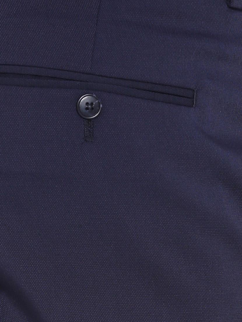 navy blue wool flat front trousers formal - 12269070 - Zoom Image - 4