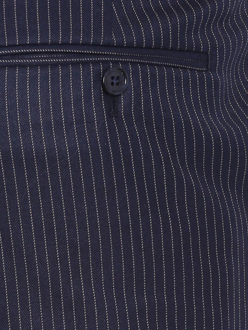 navy blue polyester flat front trousers formal - 12269075 - Zoom Image - 4