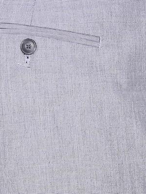 grey cotton flat front trousers formal - 12269081 - Standard Image - 4
