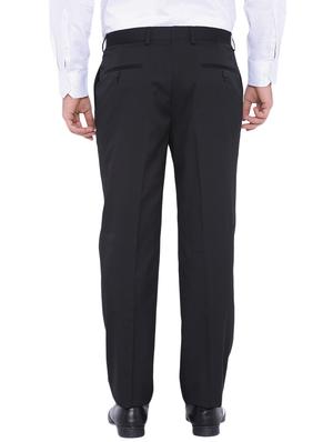 black polyester flat front trousers formal - 12269085 - Standard Image - 3