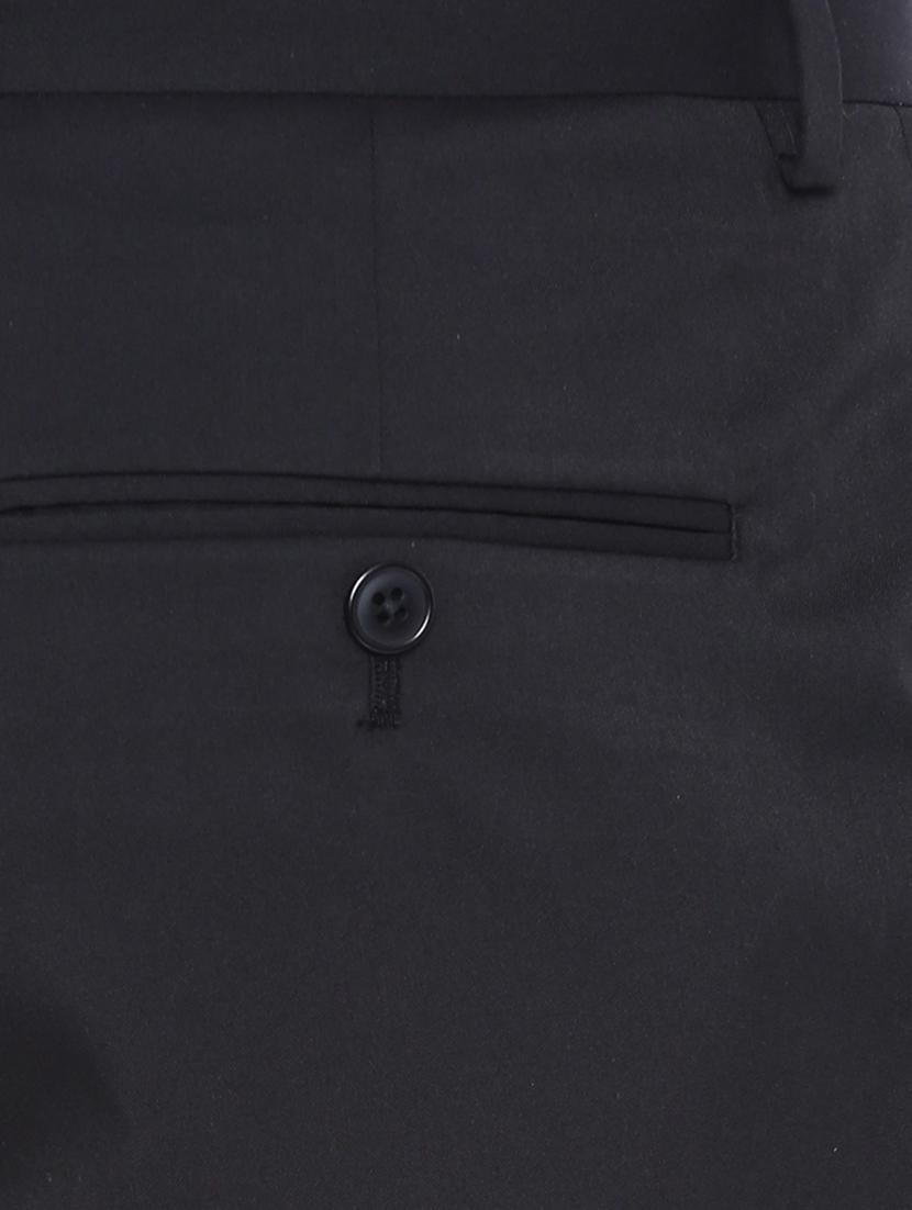 black polyester flat front trousers formal - 12269085 - Zoom Image - 4