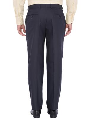 blue polyester flat front trousers formal trouser - 12269090 - Standard Image - 3