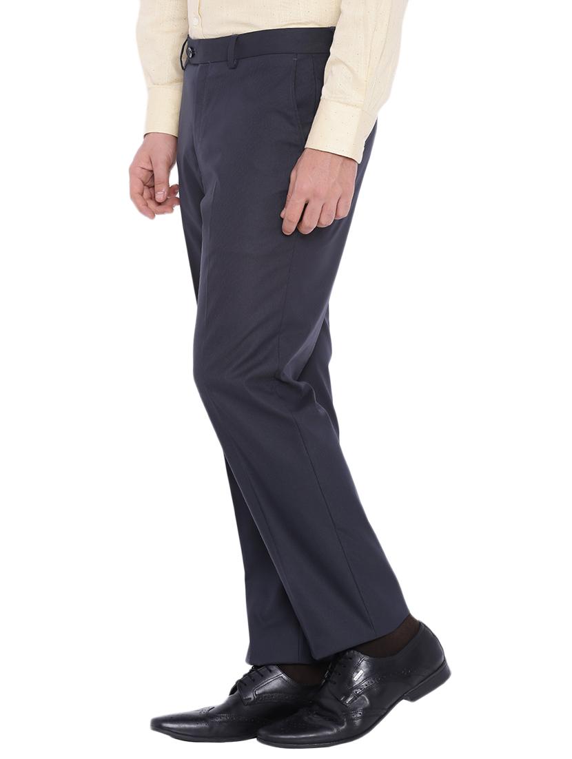 blue polyester flat front trousers formal trouser - 12269090 - Zoom Image - 2