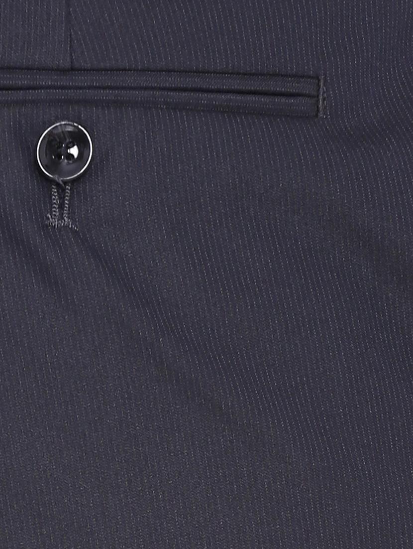 blue polyester flat front trousers formal trouser - 12269090 - Zoom Image - 4