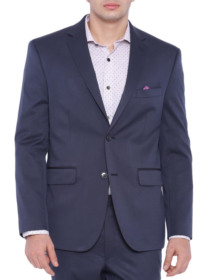 navy blue polyester formal blazer - 12269111 - Zoom Image - 2