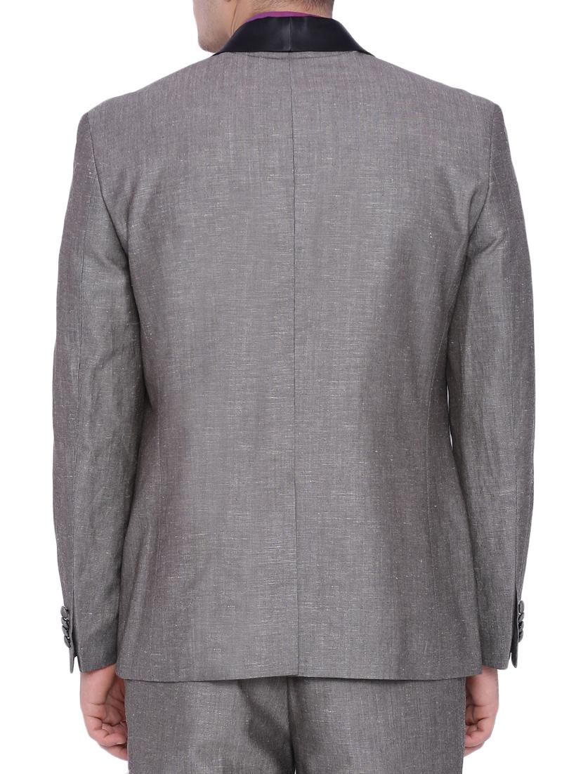 beige linen formal blazer - 12269123 - Zoom Image - 4