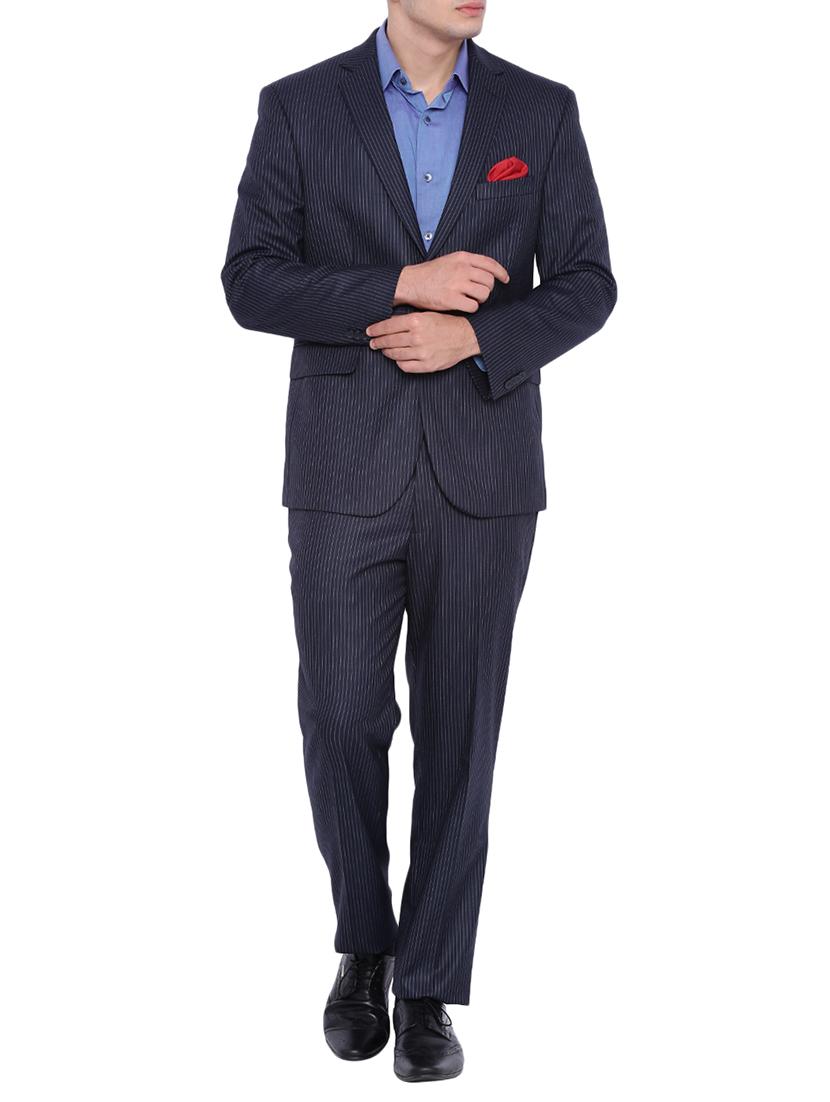 navy blue polyester suit