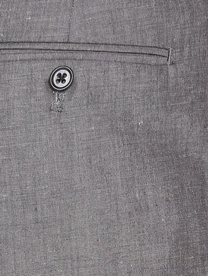grey linen flat front trousers formal trouser - 12269177 - Standard Image - 4