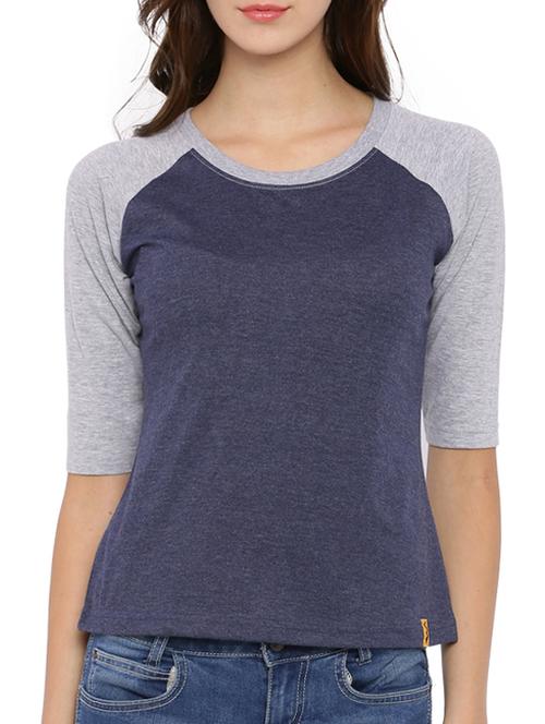 raglan sleeves color block top - 12269297 - Standard Image - 1
