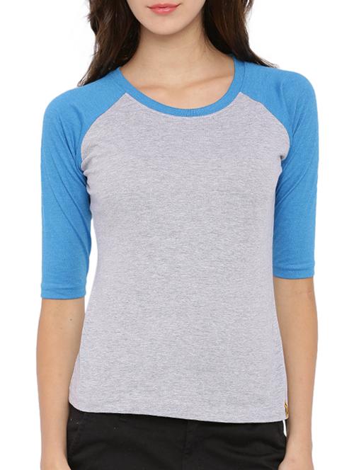 raglan sleeved round neck tee - 12269298 - Standard Image - 1