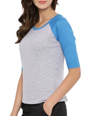 raglan sleeved round neck tee - 12269298 - Standard Image - 2