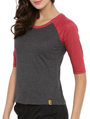 color block round neck tee - 12269299 - Standard Image - 2