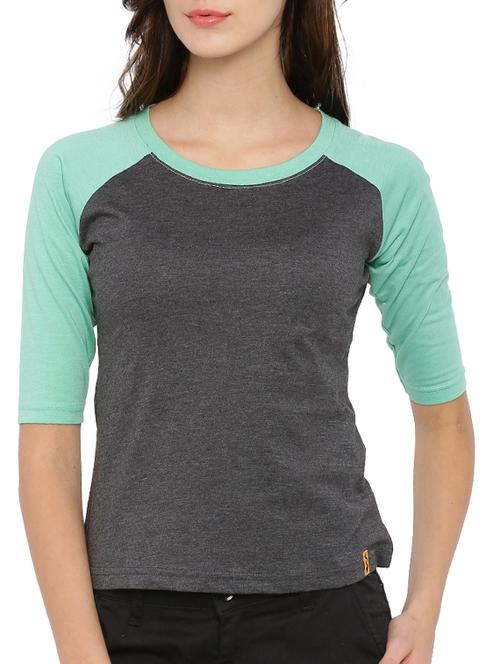 round neck raglan sleeved tee - 12269300 - Standard Image - 1