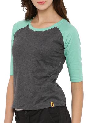 round neck raglan sleeved tee - 12269300 - Standard Image - 2