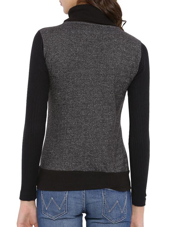 turtle neck quilted cotton sweatshirt - 12269355 - Zoom Image - 3