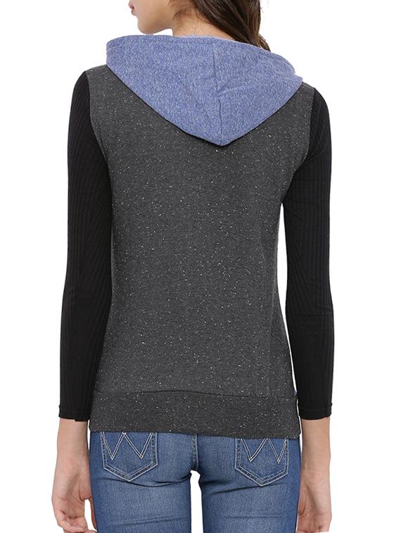 color block hooded sweatshirt - 12269356 - Zoom Image - 3