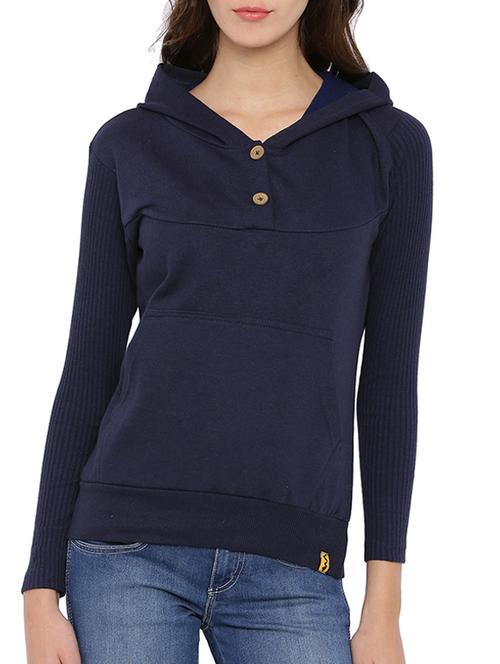 navy blue cotton sweatshirt - 12269357 - Standard Image - 1