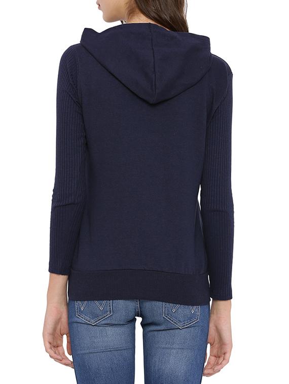 navy blue cotton sweatshirt - 12269357 - Zoom Image - 3