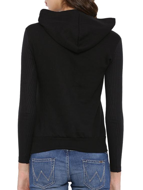 hooded neck solid sweatshirt - 12269358 - Zoom Image - 3