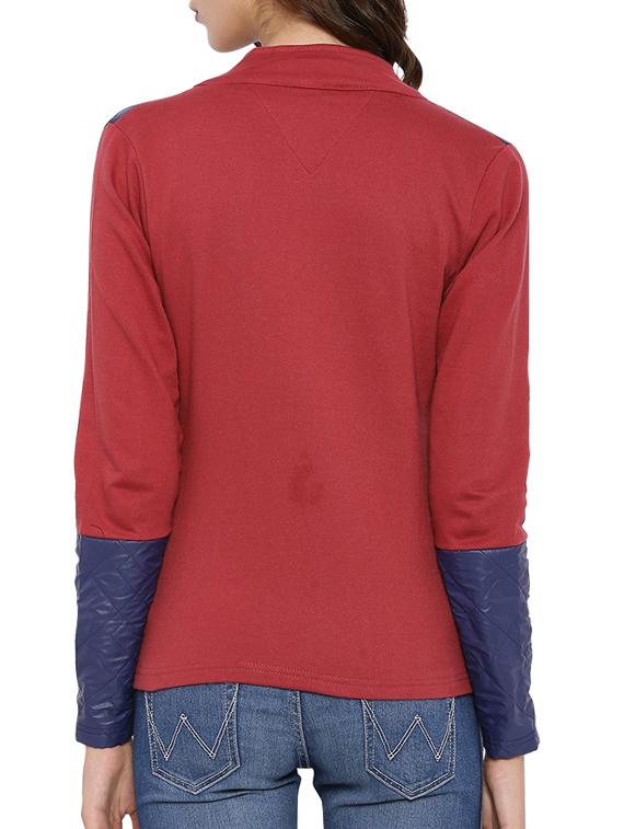 solid red cotton zipper jacket - 12269373 - Zoom Image - 3
